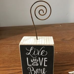 Rustic picture holder of dog